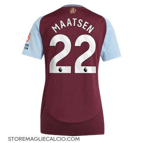 Aston Villa Ian Maatsen #22 Maglia Gara Casa Repliche 2024-25 Donna Maniche Corte Aston Villa Ian Maatsen #22 Maglia Gara Casa Repliche 2024-25 Donna Maniche Corte